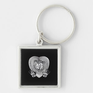 Crying Heart Skeleton Hands Classic Style Keychain