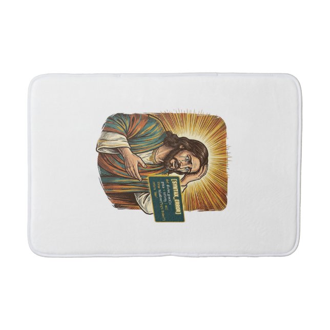 Crying Jesus Syntax Error Coding Programmer Softwa Bath Mat (Front)