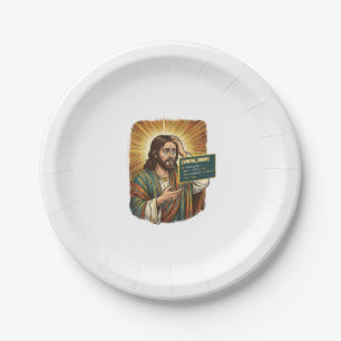 Crying Jesus Syntax Error Coding Programmer Softwa Paper Plate