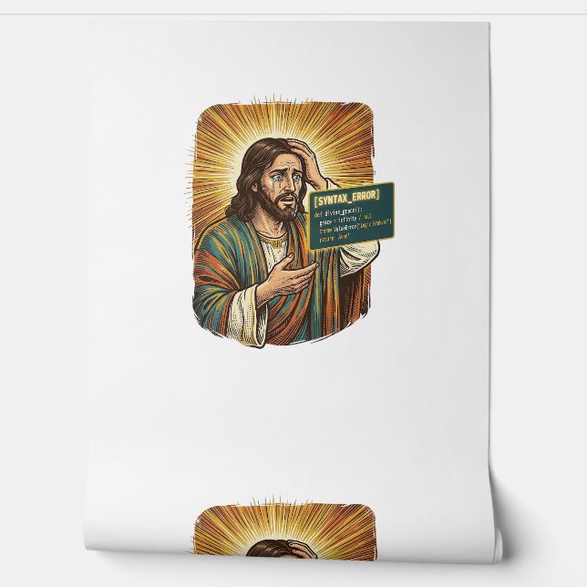 Crying Jesus Syntax Error Coding Programmer Softwa Wallpaper (Unrolling)