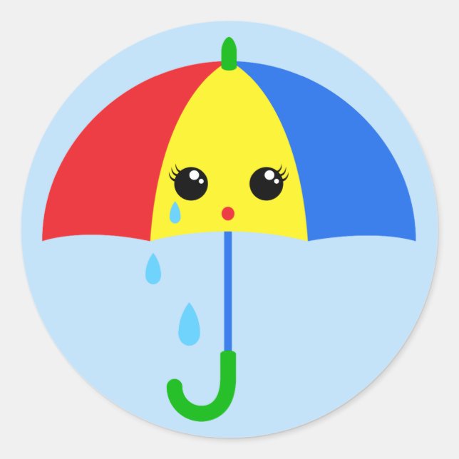 Crying Kasa Classic Round Sticker (Front)