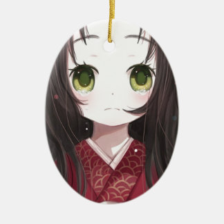 crying necco ceramic ornament
