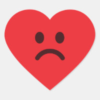 Crying Red Heart Emoji Moody Cartoon Sticker
