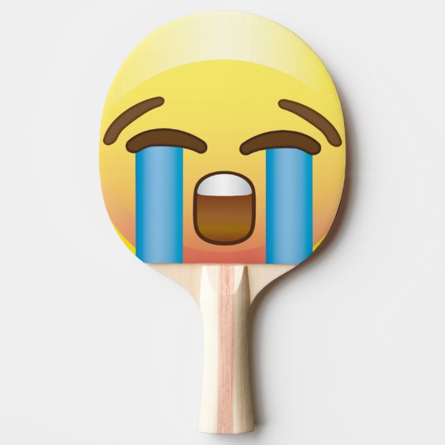 Crying Sad Tears Emoji Face Ping Pong Paddle (Front)
