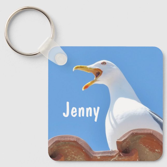 Crying Seagull - Personalized Name Keychain (Front)