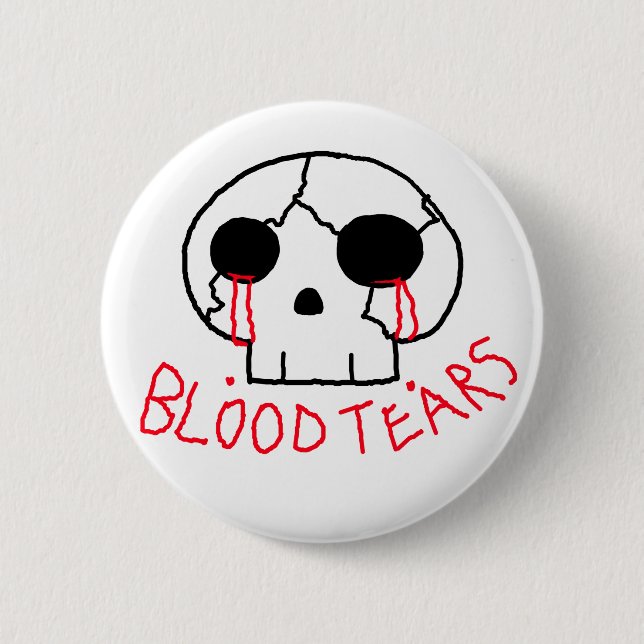 Crying skull 2 inch round button (Front)