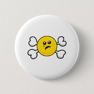 crying Skull and Crossbones 2 Inch Round Button