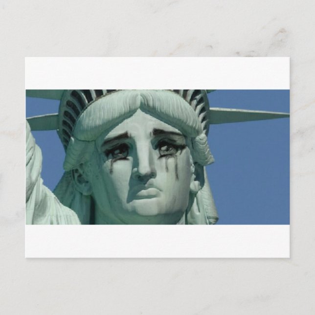 Crying Statue of Liberty Postcard (Front)