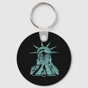 Crying Statue Of Liberty Protest  Keychain