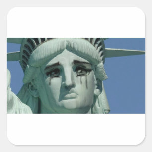 Crying Statue of Liberty Square Sticker