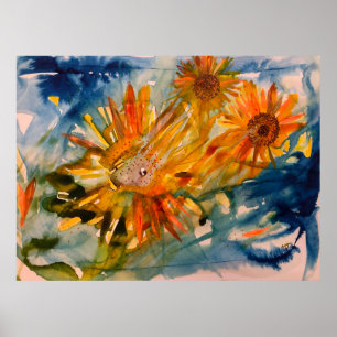 crying sunflowers canvas print