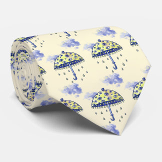 Crying Umbrella with Eyes Hand drawn Tie