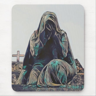 crying woman 2 mouse pad
