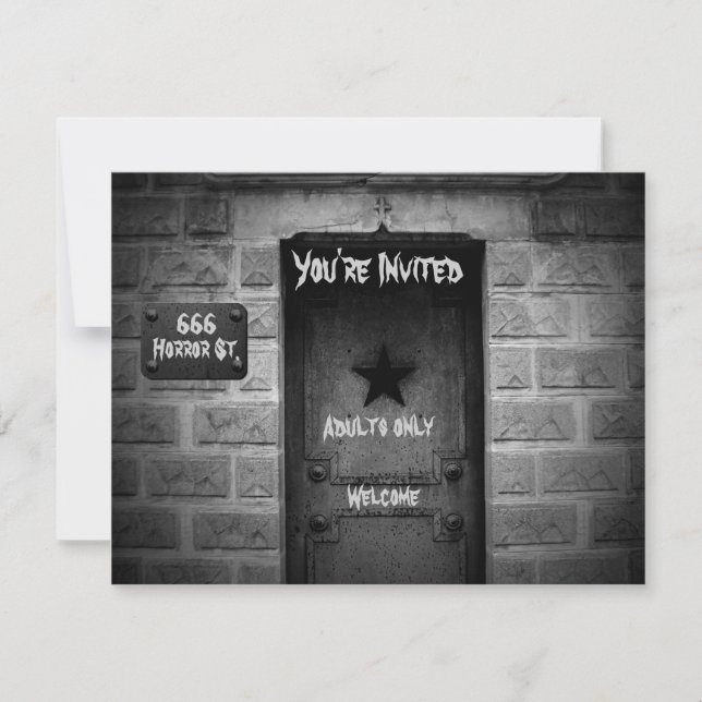 Crypte du cimetière éffrayant invitations Hallowee (Devant)