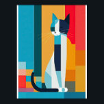 Cryptic Cat Pop Art Poster<br><div class="desc">A wonderfully quirky portrait of a mysterious cat blending into the tastefully arranged background. The perfect piece of wall art for feline admirers of all stripes.</div>