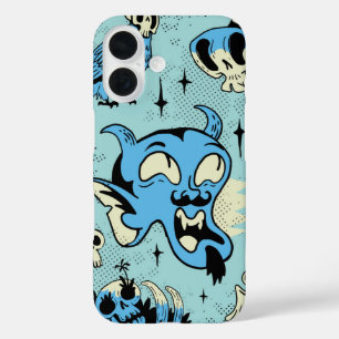 Cryptic Pop – Retro Skull & Demon Halloween iPhone 16 Case