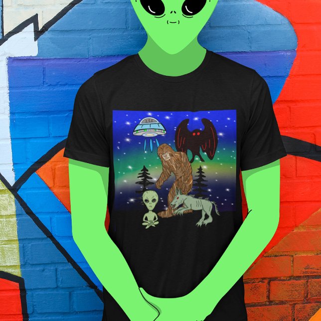Cryptid Big Foot Alien Mothman UFO Chupacabra    T-Shirt (Creator Uploaded)