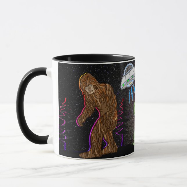 Cryptid Big Foot, Chupacabra, Alien, UFO Mug (Left)