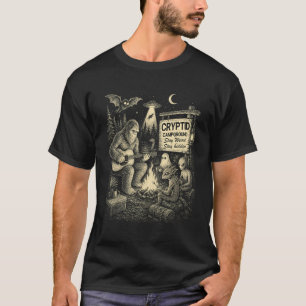 Cryptid Campground Bigfoot Alien Forest Weird Hidd T-Shirt