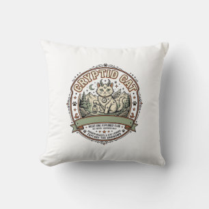 Cryptid Cat Cryptid Cat Vintage Vector Art Shirt D Throw Pillow