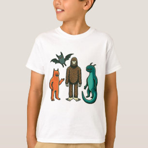 Cryptid Friends: Bigfoot, Chupacabra, Nessie, Drac T-Shirt