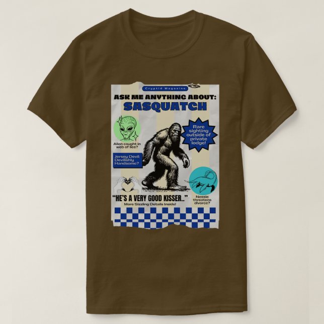 Cryptid Gossip Magazine Edition TShirt (Design Front)
