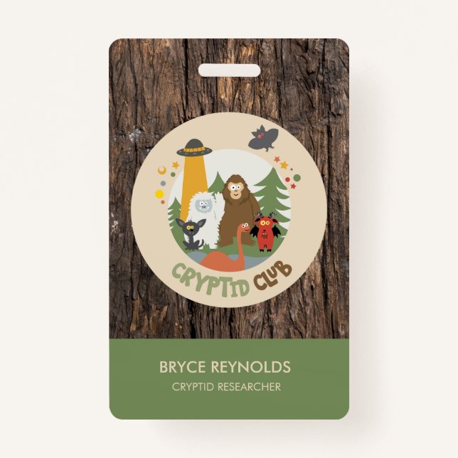 Cryptid Researcher Party Badge (Devant)