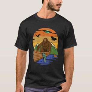 Cryptid River Bigfoot T With UFO Sea Creature Moth T-Shirt