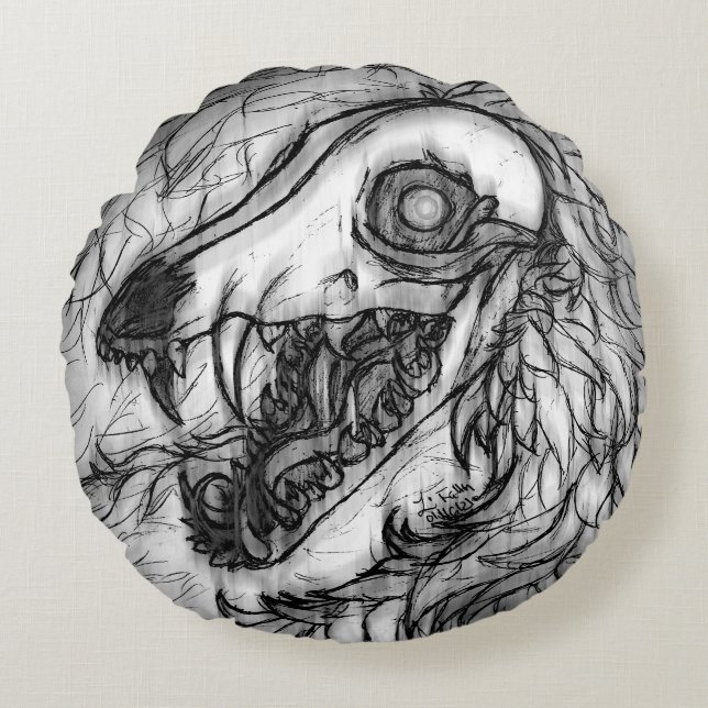Cryptid: Snow Wasset Sketch  Round Pillow (Front)