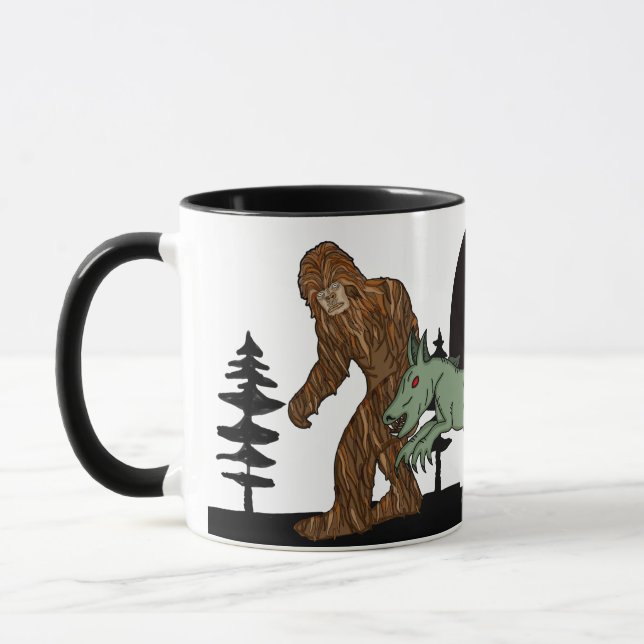 Cryptid, UFO,  Big Foot, Chupacabra, Alien Mothman Mug (Left)