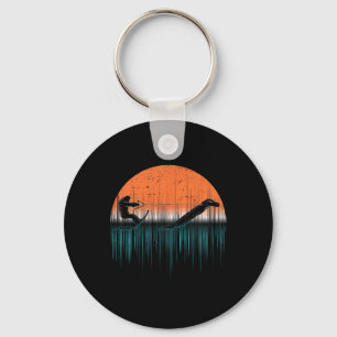 Cryptid Water Skiing Loch Ness Monster Funny Bigfo Keychain