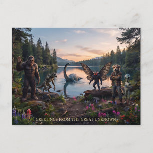 Cryptids   Bigfoot, Chupa, Mothman, Dogman Loch Postcard