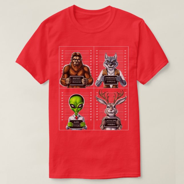 Cryptids Mugshot T-Shirt (Design Front)