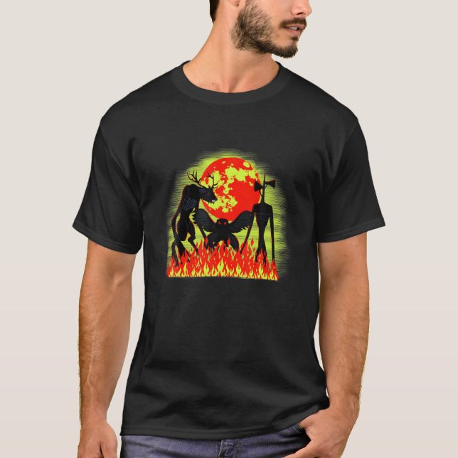 Cryptids Of America - Wendigo, Goatman And Mothman T-Shirt (Front)