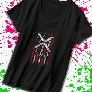 Crypto American Flag XRP Cryptocurrency Meme T-Shirt