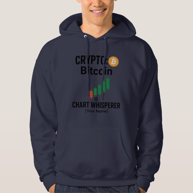 Crypto Bitcoin Graphique Chuchoteur Trader Sweat à (Devant)