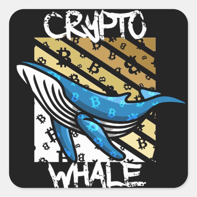 Crypto Btc Whale - Crypto coin Square Sticker (Front)