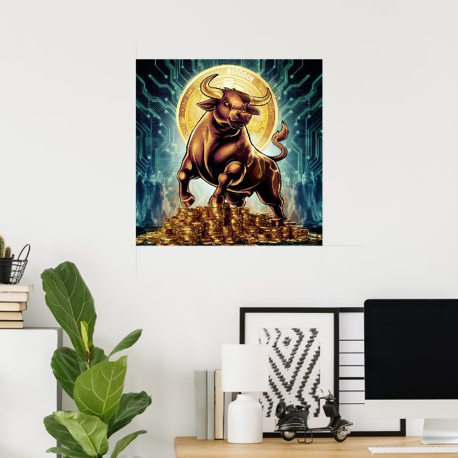 Crypto Bull Poster (Home Office)