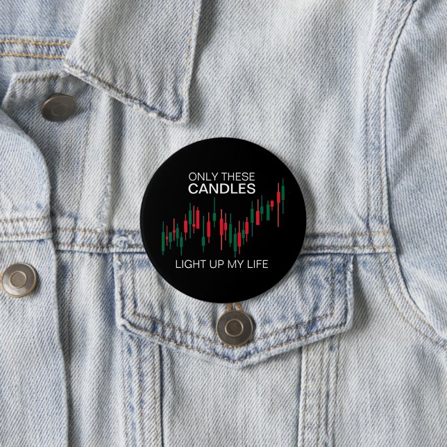 Crypto Candlesticks Personalized 3 Inch Round Button (In Situ)