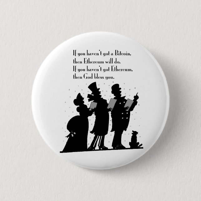 Crypto Christmas Carol 2 Inch Round Button (Front)