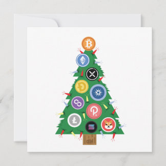 Crypto Christmas Tree Cryptocurrency Ornament Card