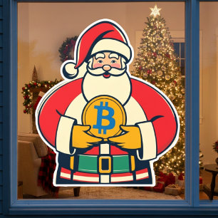 Crypto Claus Autocollant de fenêtre pour les Fêtes