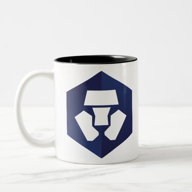 Crypto.com coin CRO logo Crypto Blockchain Two-Tone Coffee Mug (Left)