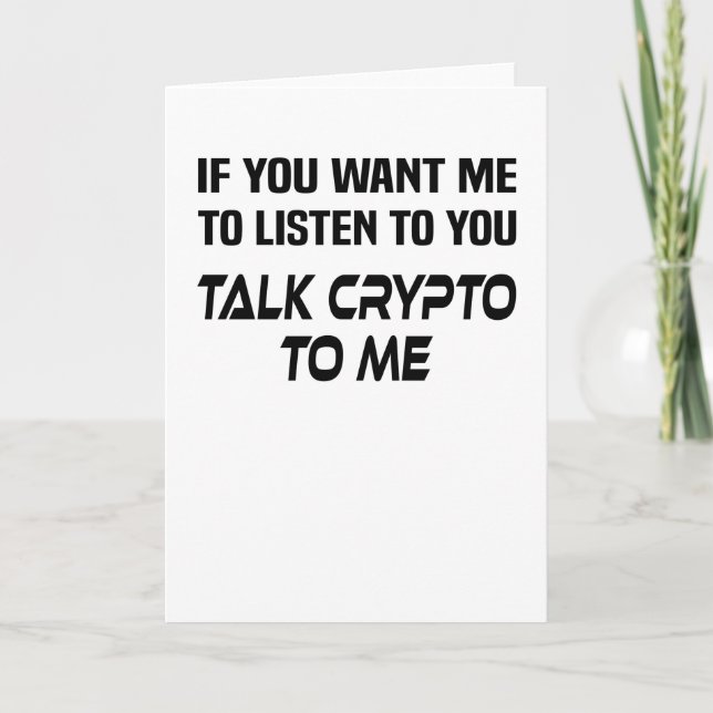 Crypto Crypto Cryptocurrency Trader Miner Saying Card (Front)