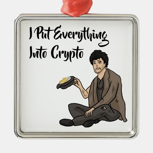 Crypto Currency Cautionary Tale Metal Ornament (Front)
