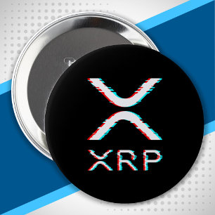 Crypto Currency XRP Glitch Cryptocurrency Meme 4 Inch Round Button