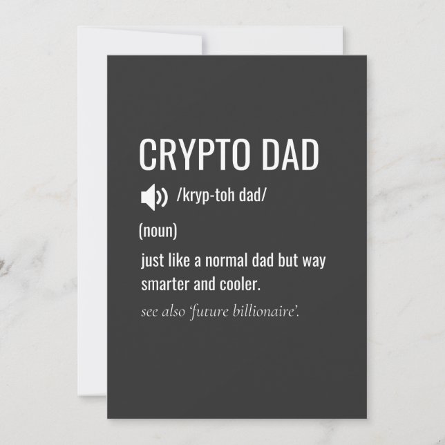Crypto Dad Definition Bitcoin HODL Father's Day Holiday Card (Front)
