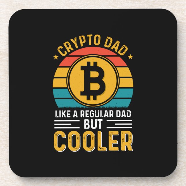 Crypto Dad Retro Sunset Coaster (Front)