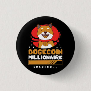 Crypto DogeCoin Millionaire Loading 1 Inch Round Button