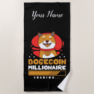 Crypto DogeCoin Millionaire Loading Beach Towel